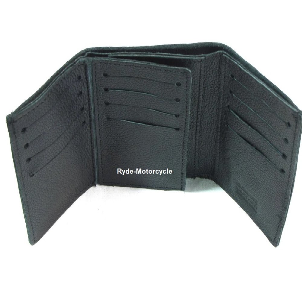4.5 X 3 USA Trifold Leather Wallet 16 Credit Card Slots ID & Large Cash Sleeve